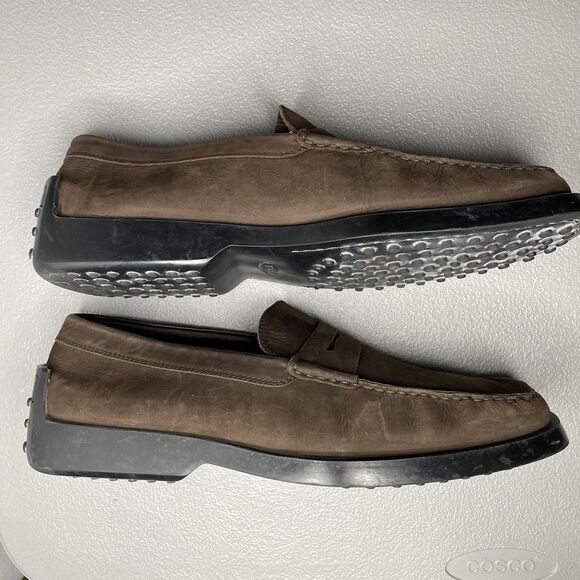 Tod's Driving Shoes Penny Loafers Mens Size 12 Brown Suede Slip On Made in Italy - Picture 5 of 7